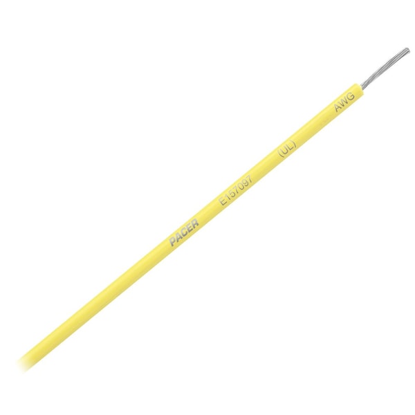 Primary Wire, Marine, 12 AWG, 1C C, Yellow, PVC, Stranded, 600V, 25 ft.